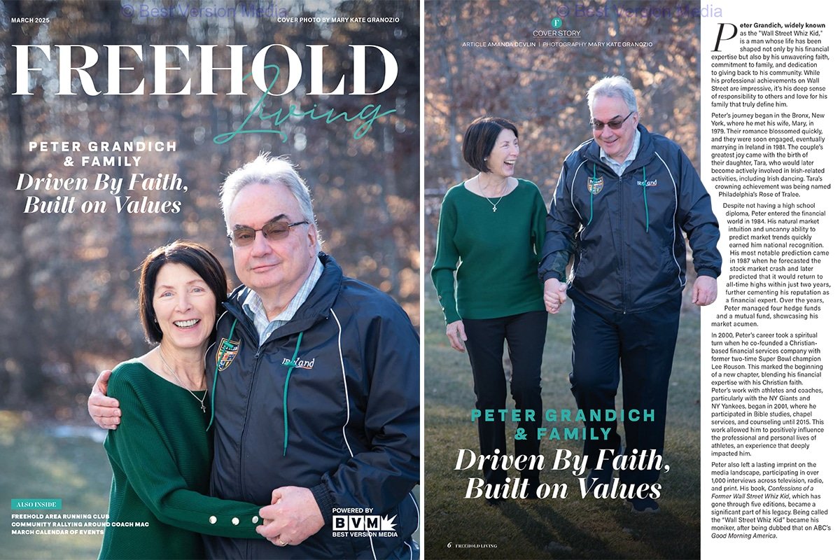 Mary and Peter Grandich Featured in Freehold Living Cover Story